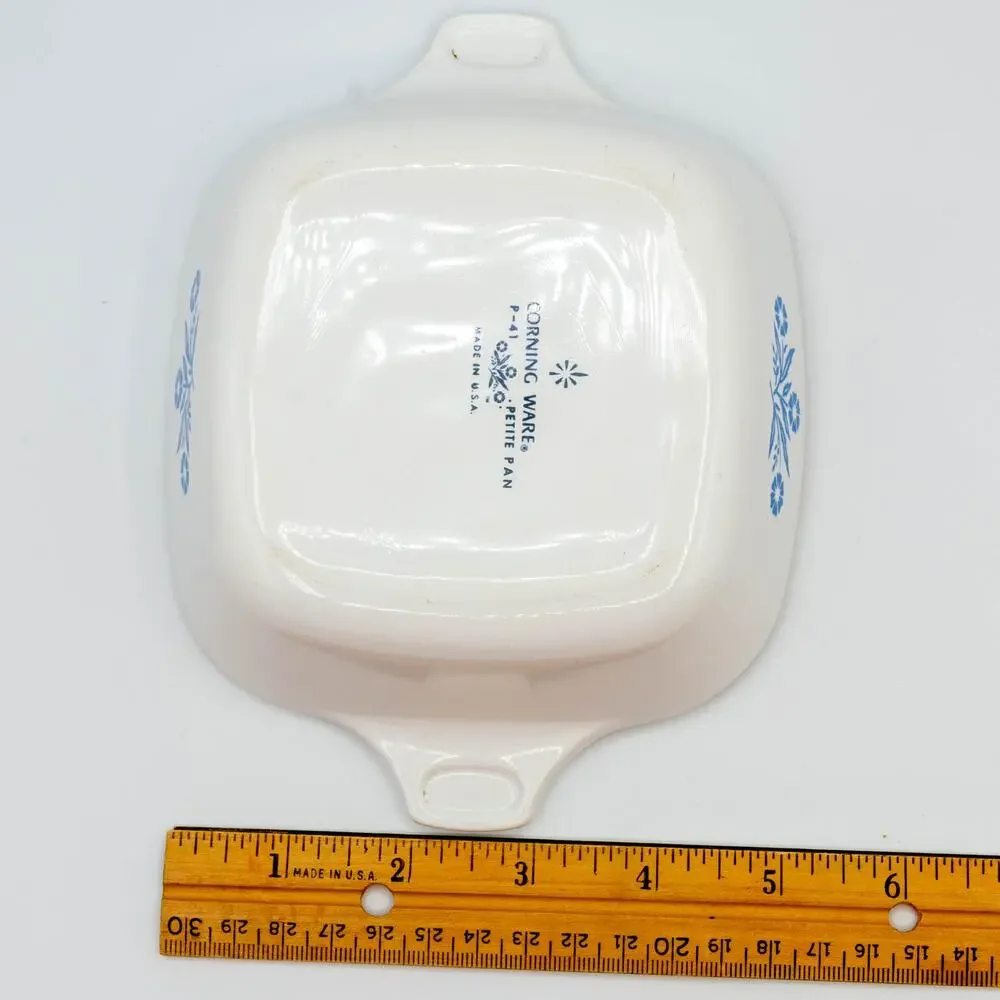 Vintage CORNING WARE Blue Cornflower Petite Pan P-41 Mini Casserole Dish